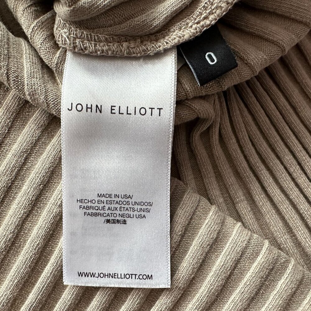 John Elliott Ginza Ribbed Tunic Tan Tank Top Womens 0 - Picture 6 of 8